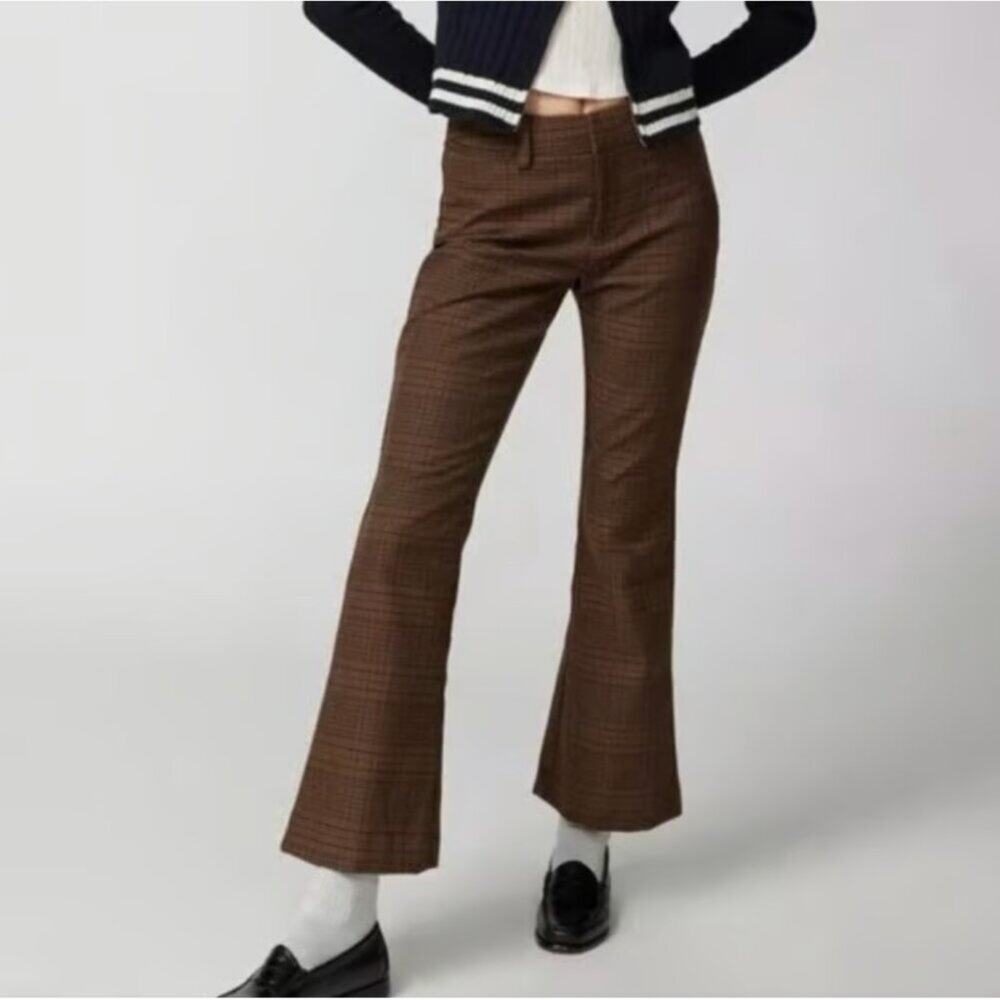 Urban Outfitters Jamie Brown Plaid Flare Leg Trousers